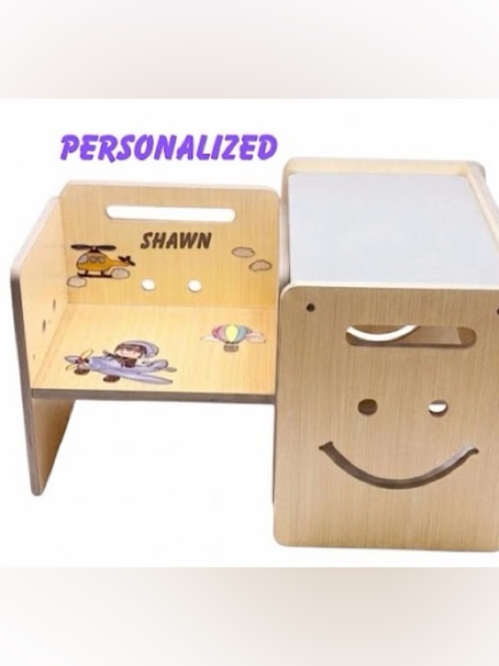 Keepsake Montessori Table /Chair Weaning 3 Heights W/Whiteboard Personalized